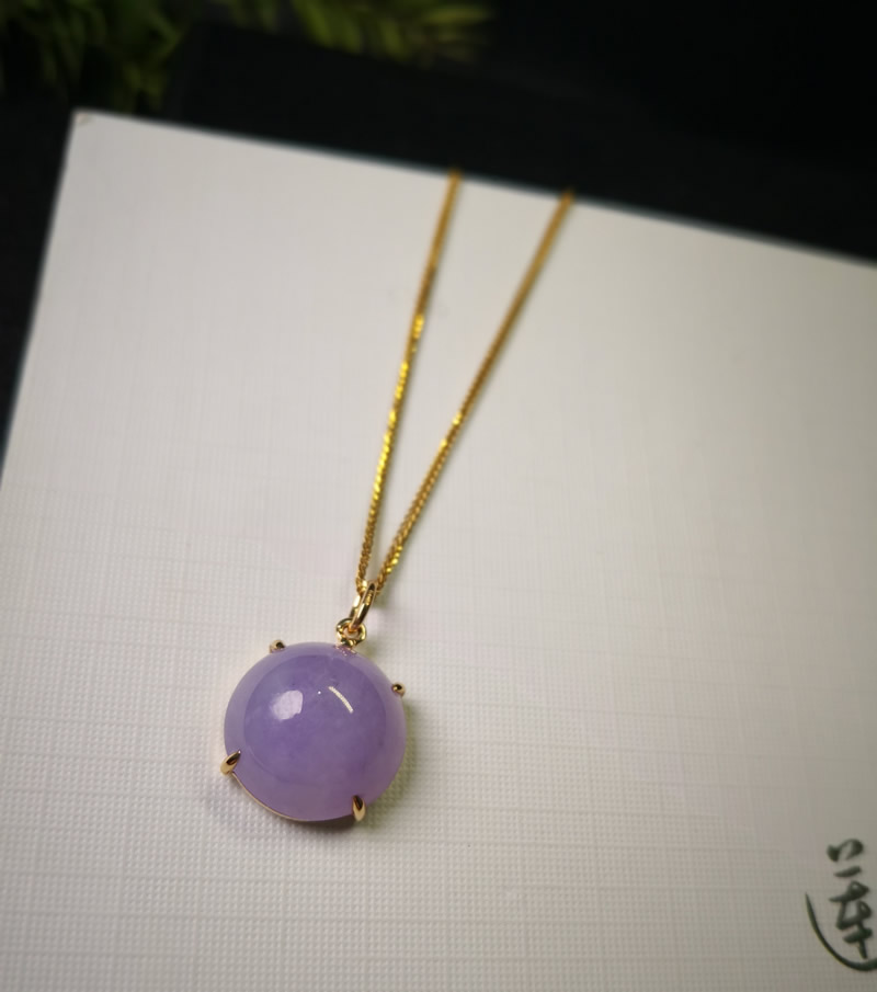 紫罗兰 翡翠 18K镶嵌(不含链子)